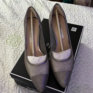 Nina Silver Pointed Toe Evening shoes